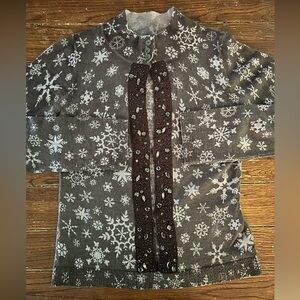 Stefanel Brown Wool Beaded Snowflake Knit Sweater Medium NWOT